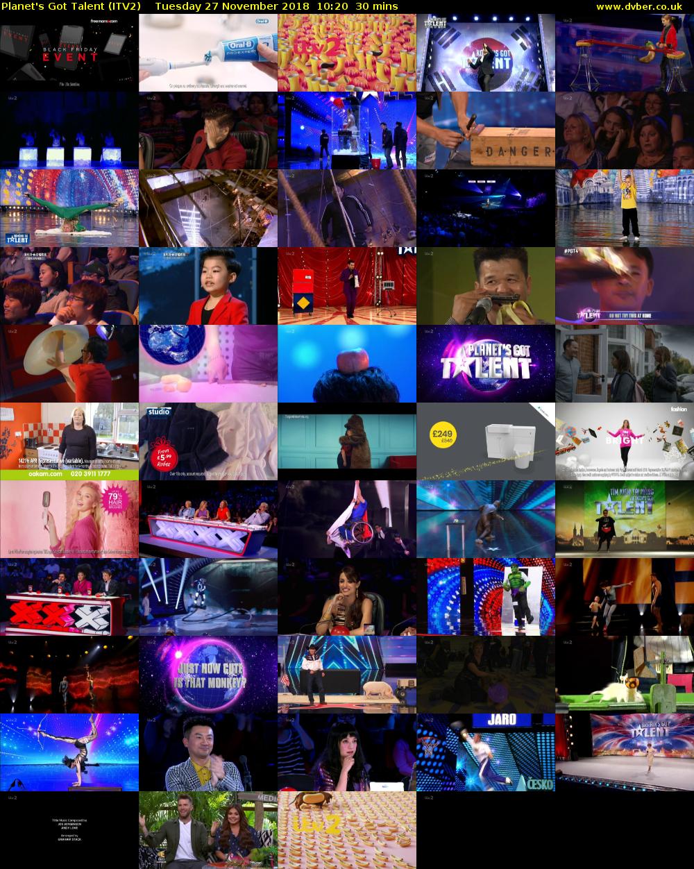 Planet's Got Talent (ITV2) Tuesday 27 November 2018 10:20 - 10:50