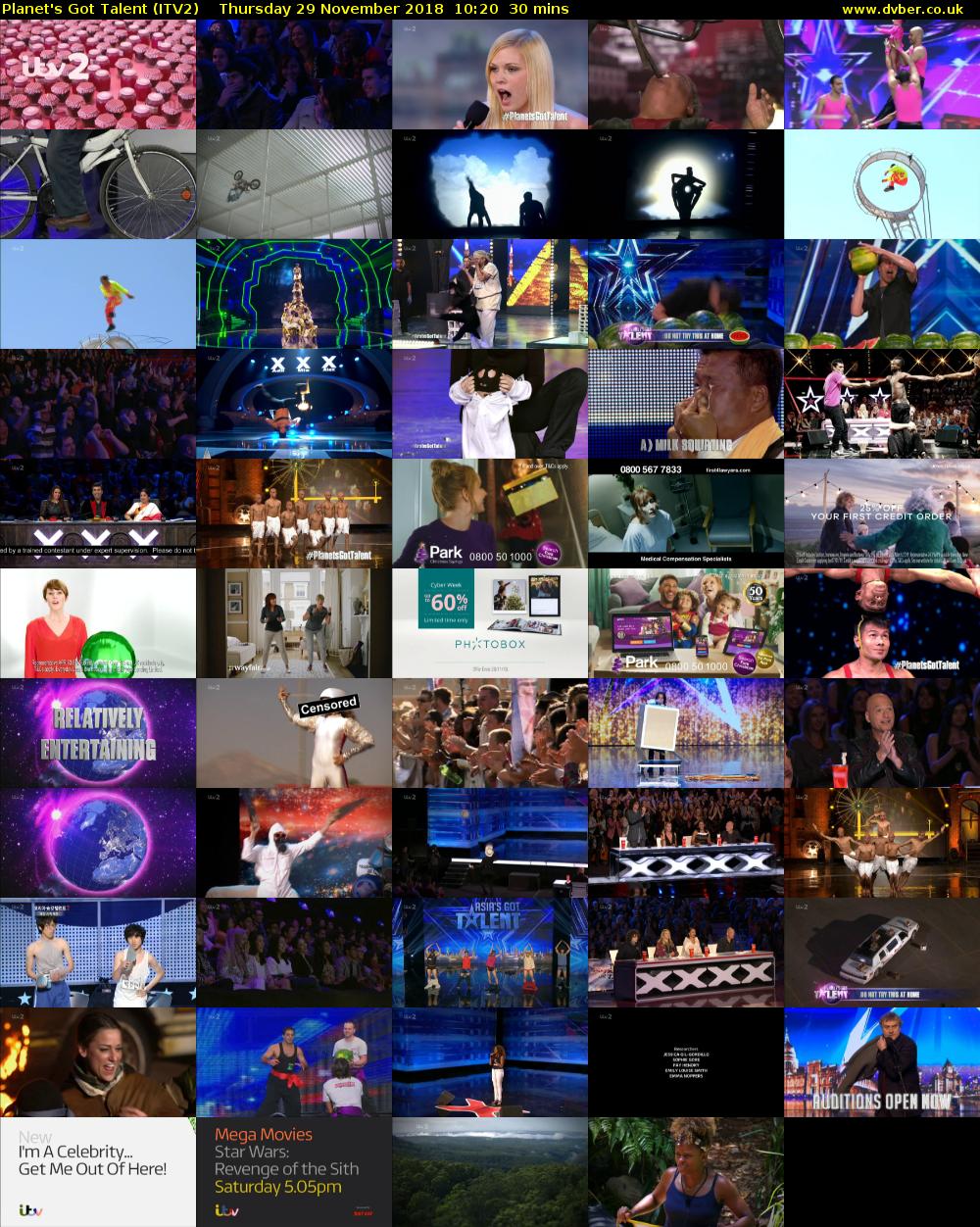 Planet's Got Talent (ITV2) Thursday 29 November 2018 10:20 - 10:50