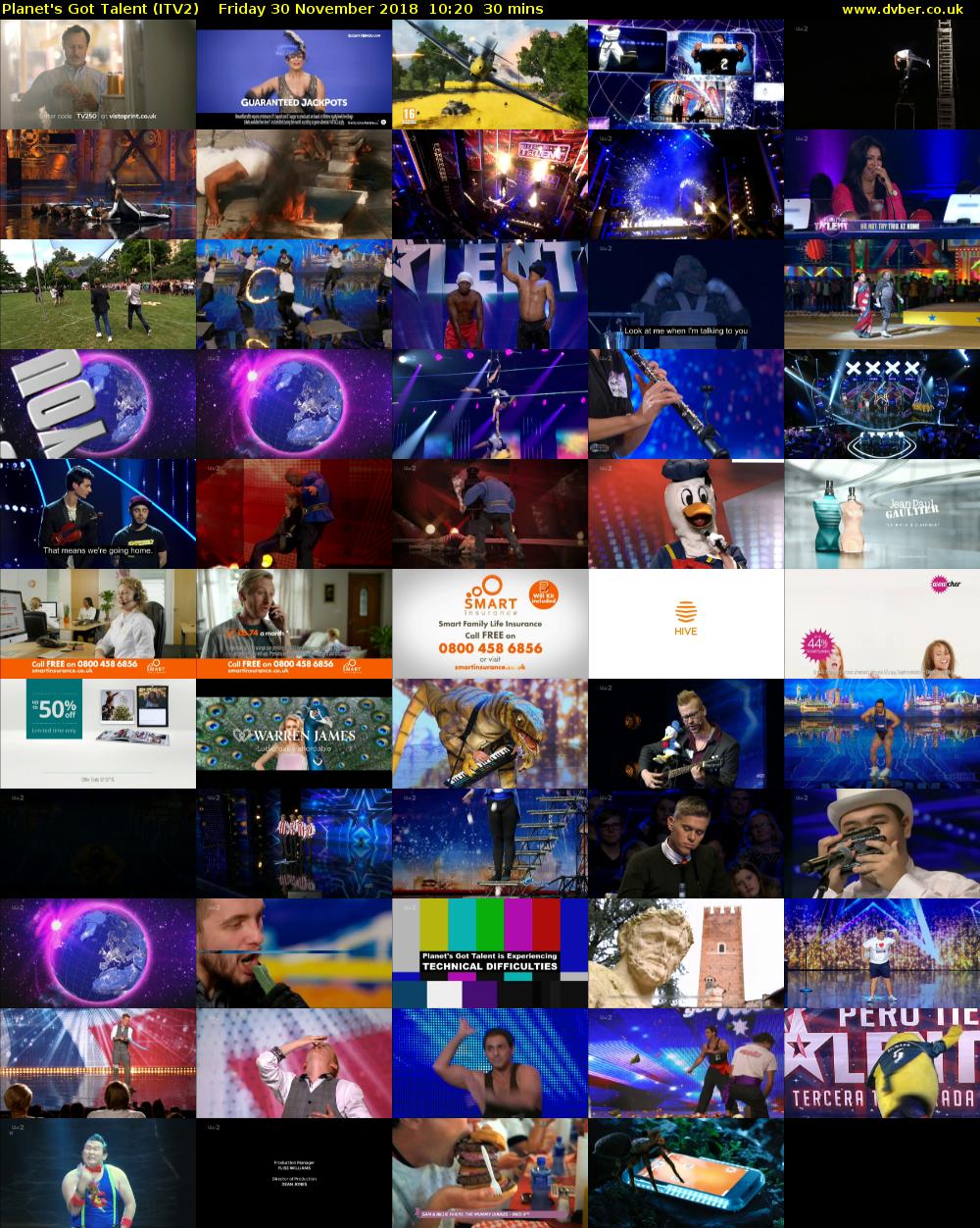 Planet's Got Talent (ITV2) Friday 30 November 2018 10:20 - 10:50