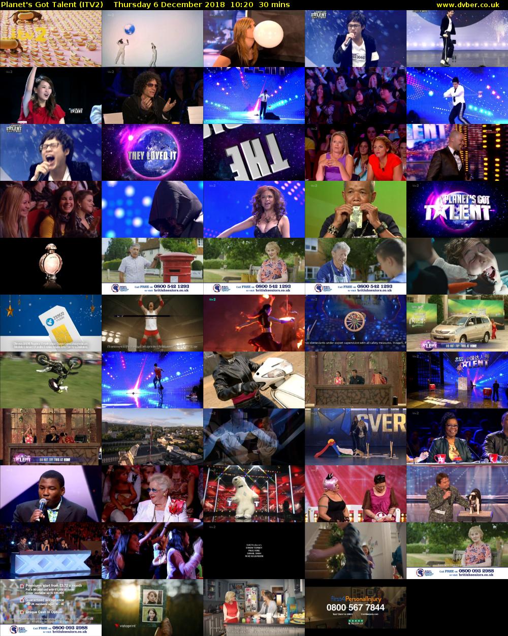 Planet's Got Talent (ITV2) Thursday 6 December 2018 10:20 - 10:50