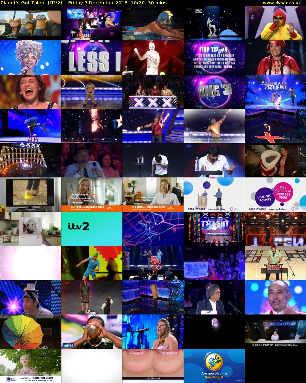 Planet's Got Talent (ITV2) Friday 7 December 2018 10:20 - 10:50