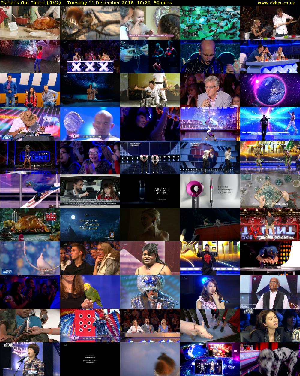 Planet's Got Talent (ITV2) Tuesday 11 December 2018 10:20 - 10:50
