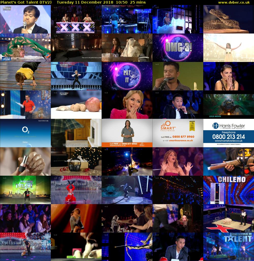 Planet's Got Talent (ITV2) Tuesday 11 December 2018 10:50 - 11:15