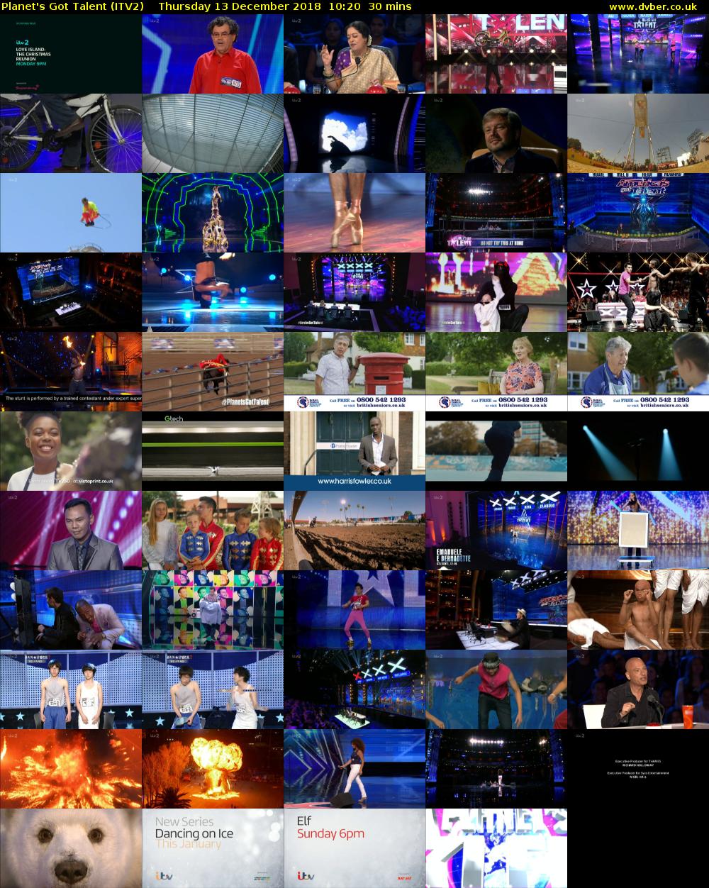 Planet's Got Talent (ITV2) Thursday 13 December 2018 10:20 - 10:50