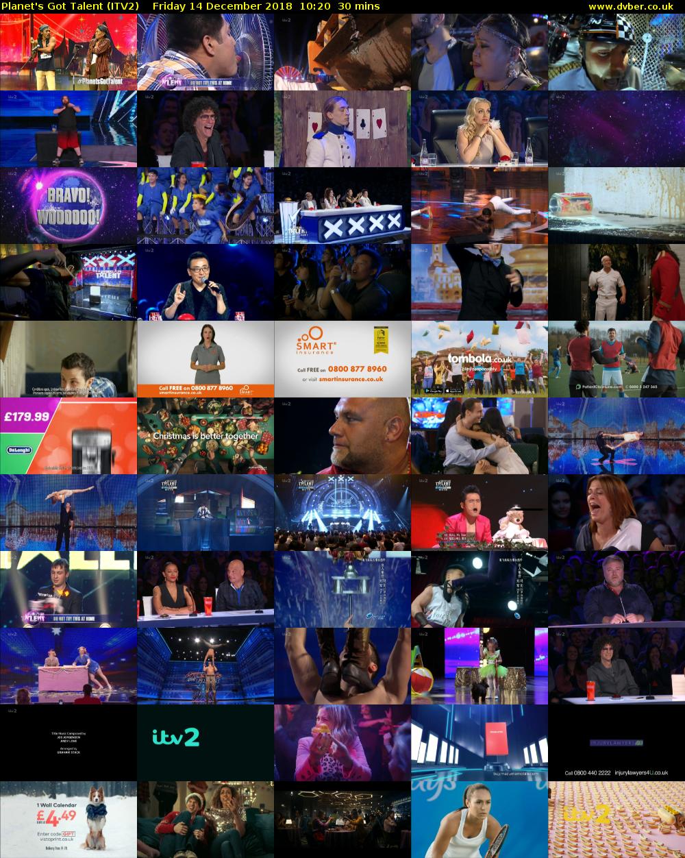 Planet's Got Talent (ITV2) Friday 14 December 2018 10:20 - 10:50