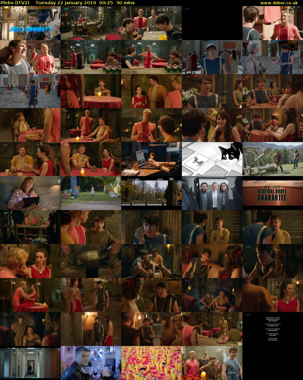 Plebs (ITV2) Tuesday 22 January 2019 00:25 - 00:55