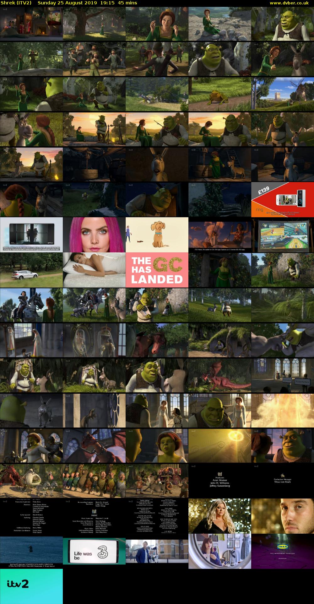 Shrek (ITV2) Sunday 25 August 2019 19:15 - 20:00