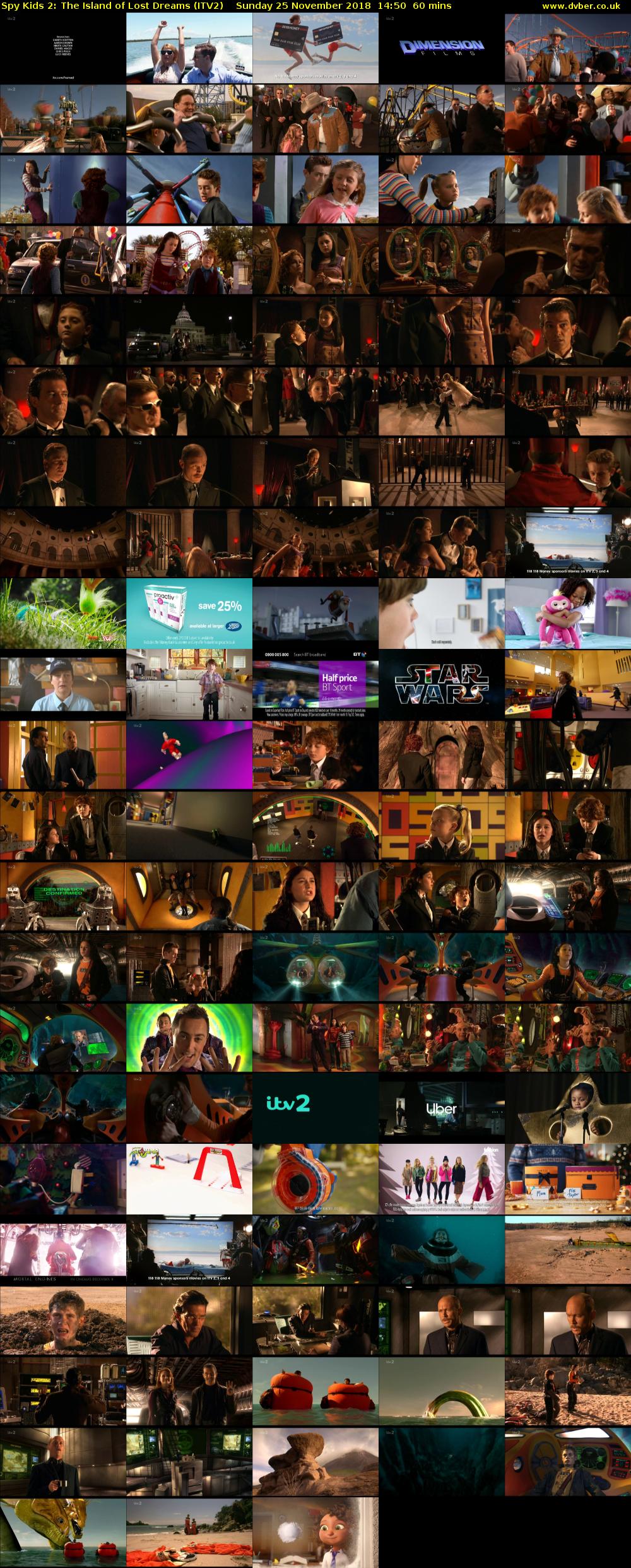 Spy Kids 2: The Island of Lost Dreams (ITV2) Sunday 25 November 2018 14:50 - 15:50