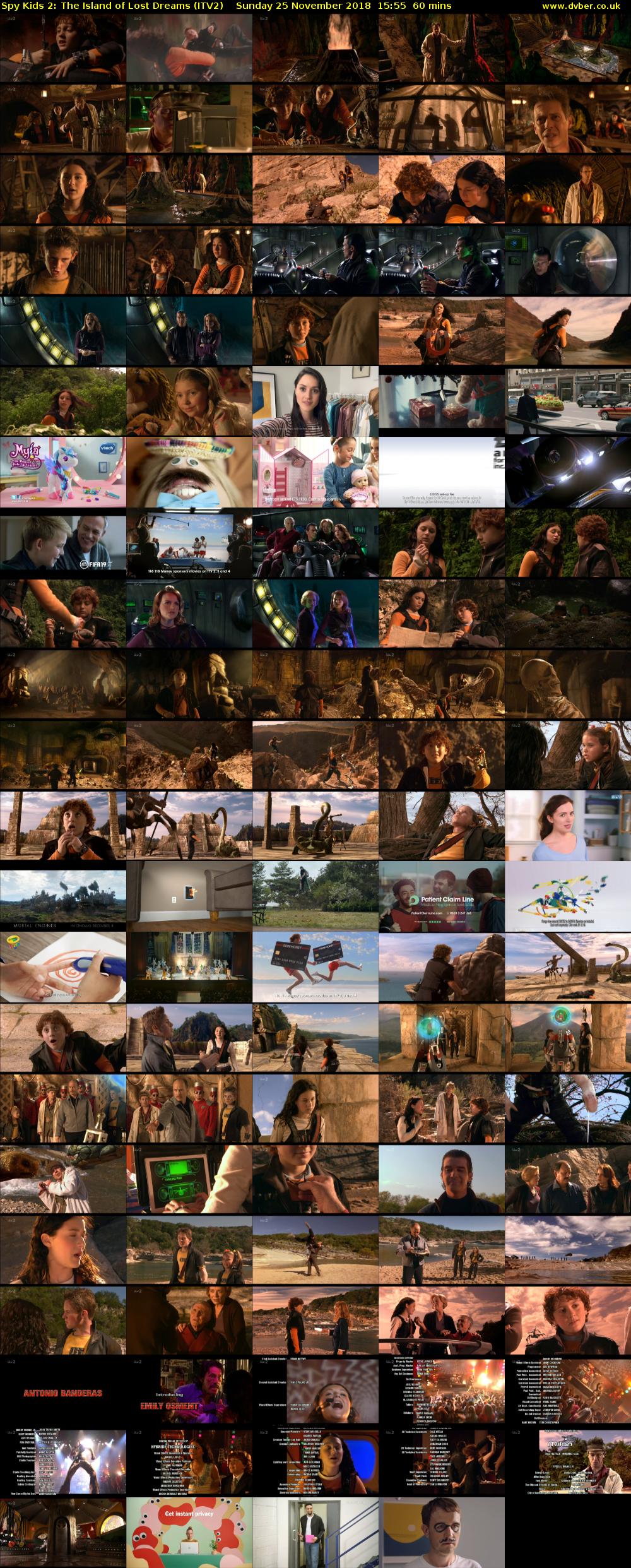 Spy Kids 2: The Island of Lost Dreams (ITV2) Sunday 25 November 2018 15:55 - 16:55