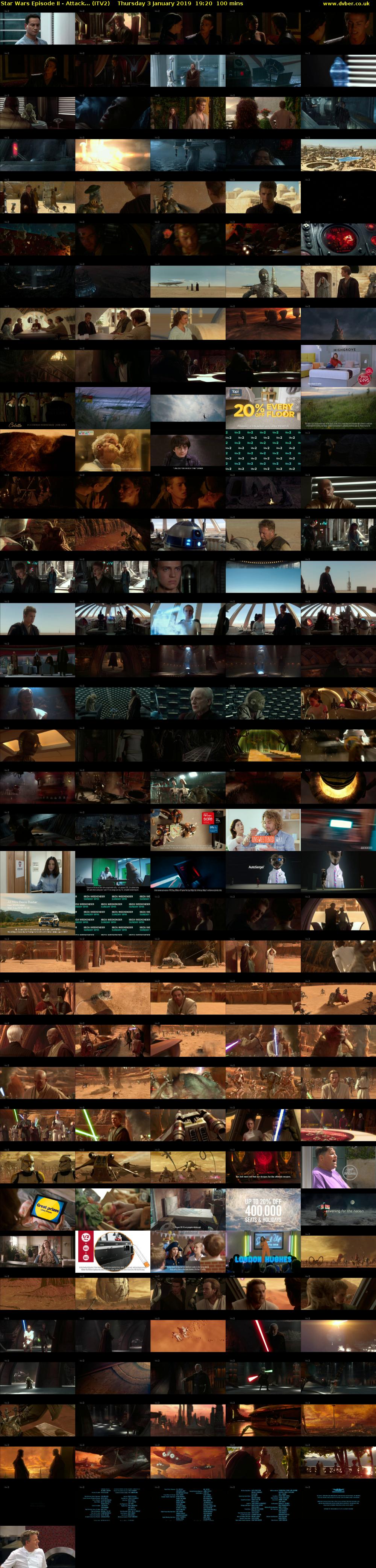 Star Wars Episode II - Attack... (ITV2) Thursday 3 January 2019 19:20 - 21:00