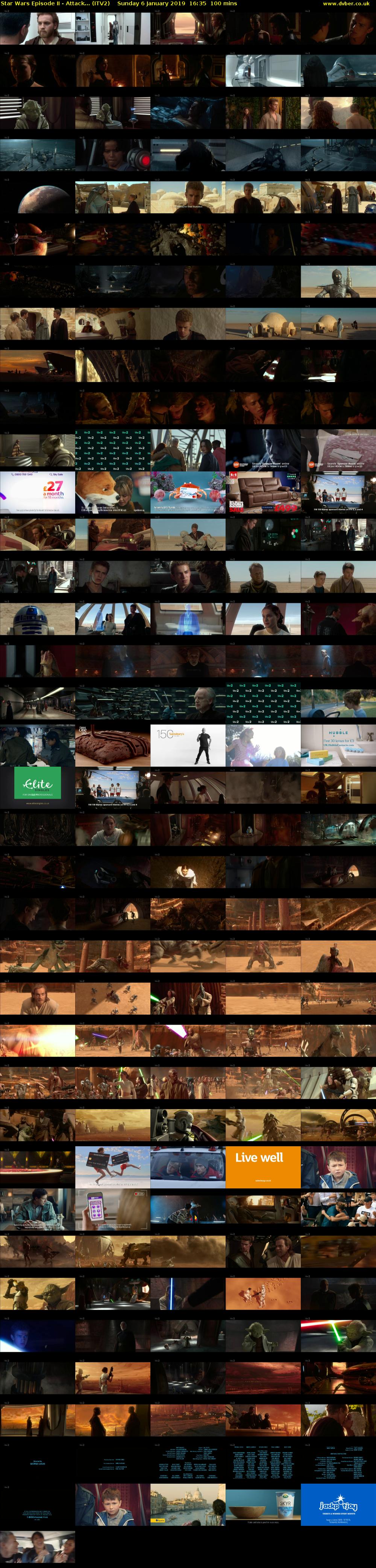 Star Wars Episode II - Attack... (ITV2) Sunday 6 January 2019 16:35 - 18:15