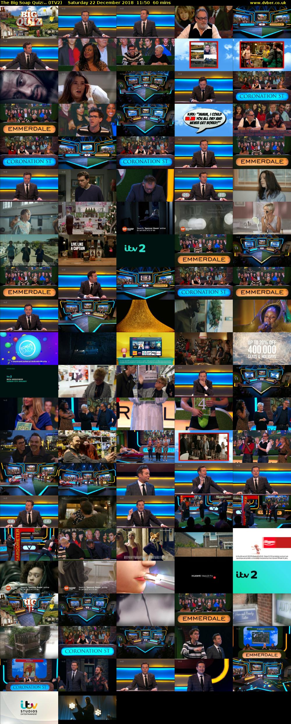 The Big Soap Quiz:.. (ITV2) Saturday 22 December 2018 11:50 - 12:50