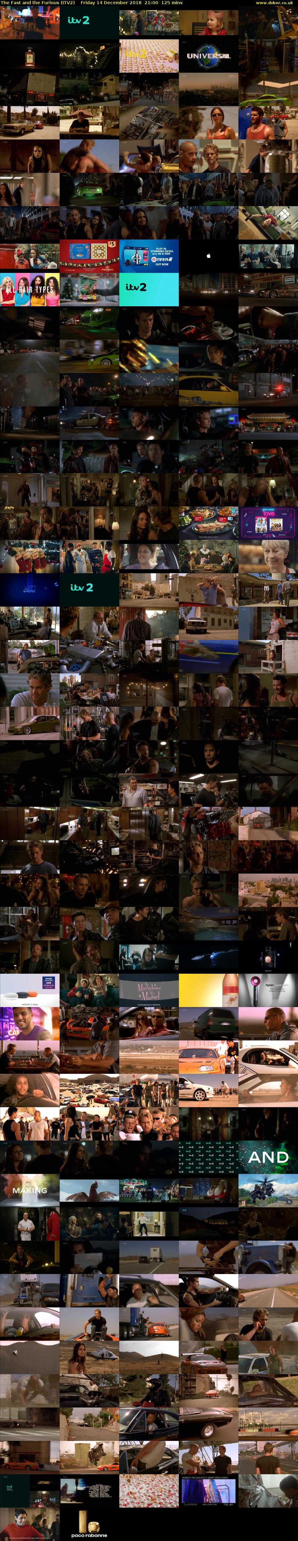 The Fast and the Furious (ITV2) Friday 14 December 2018 21:00 - 23:05