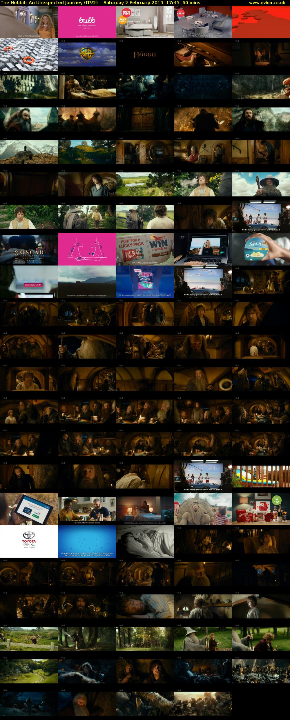 The Hobbit: An Unexpected Journey (ITV2) Saturday 2 February 2019 17:45 - 18:45