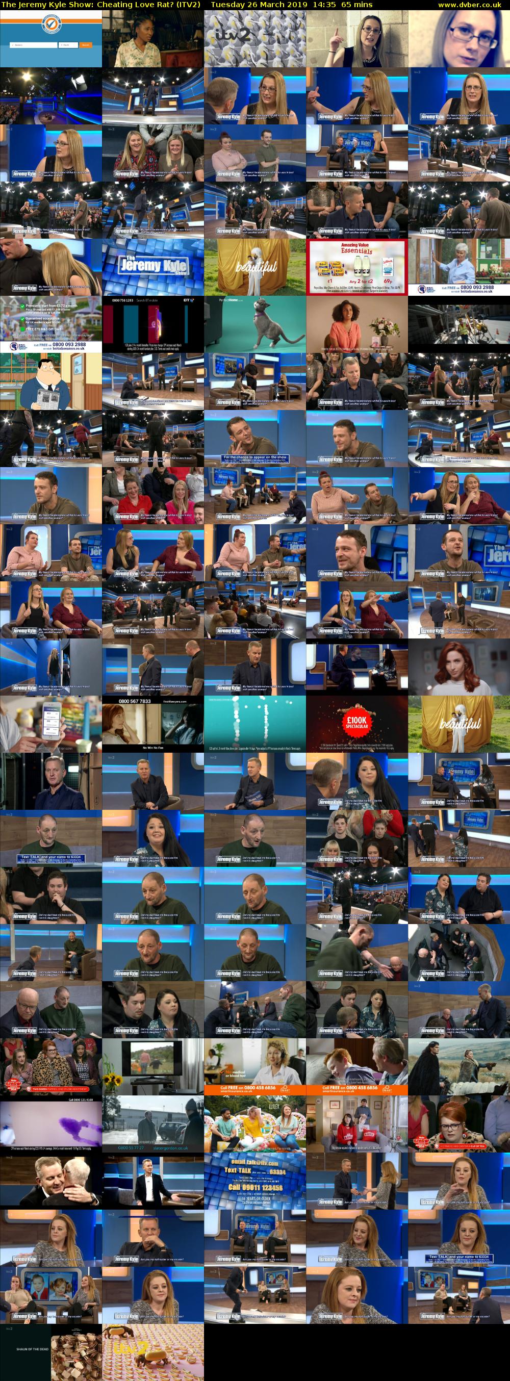 The Jeremy Kyle Show: Cheating Love Rat? (ITV2) Tuesday 26 March 2019 14:35 - 15:40