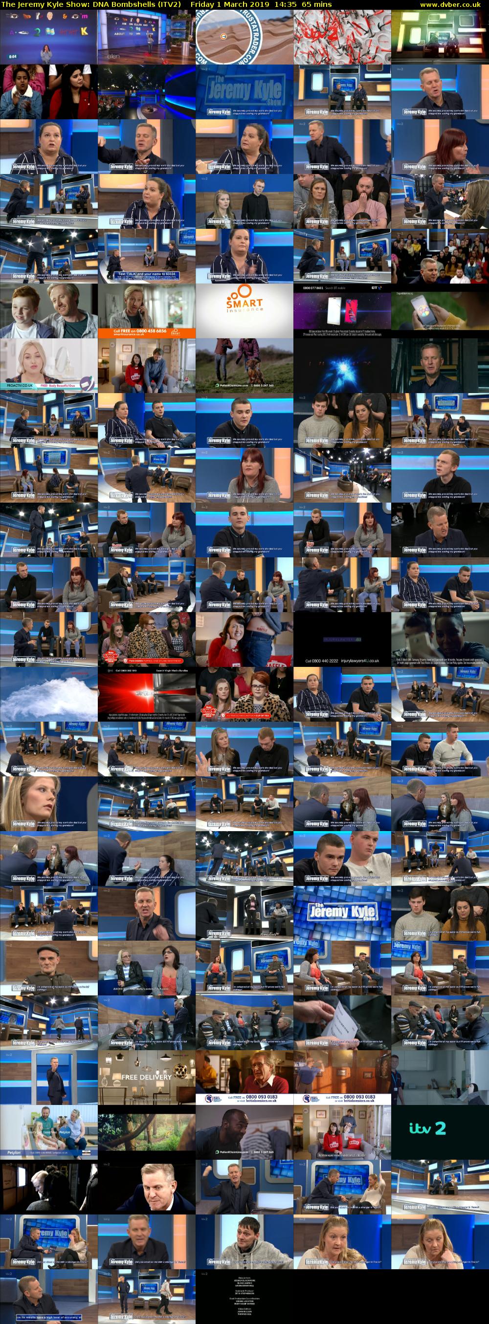 The Jeremy Kyle Show: DNA Bombshells (ITV2) Friday 1 March 2019 14:35 - 15:40