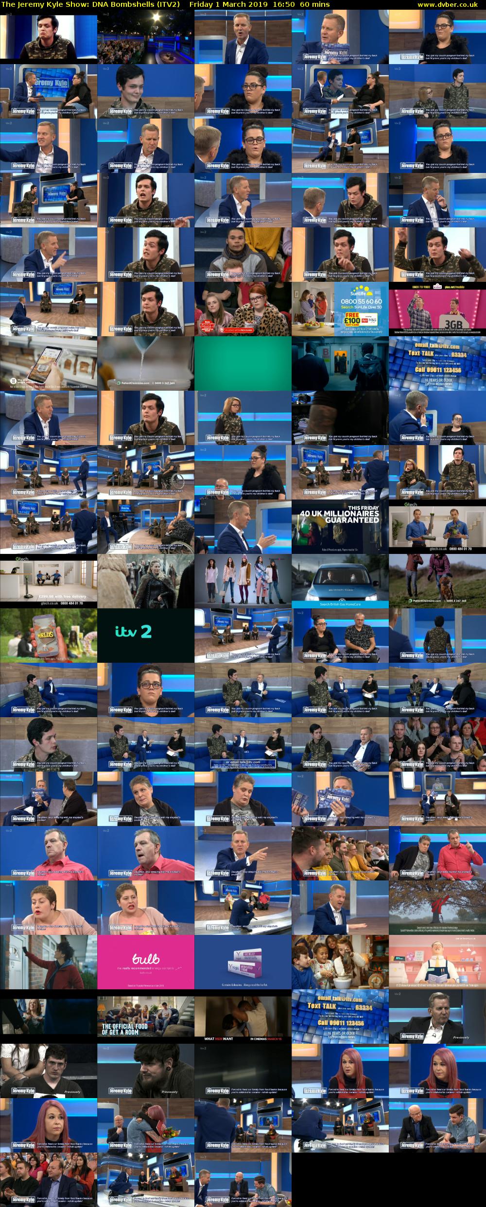 The Jeremy Kyle Show: DNA Bombshells (ITV2) Friday 1 March 2019 16:50 - 17:50