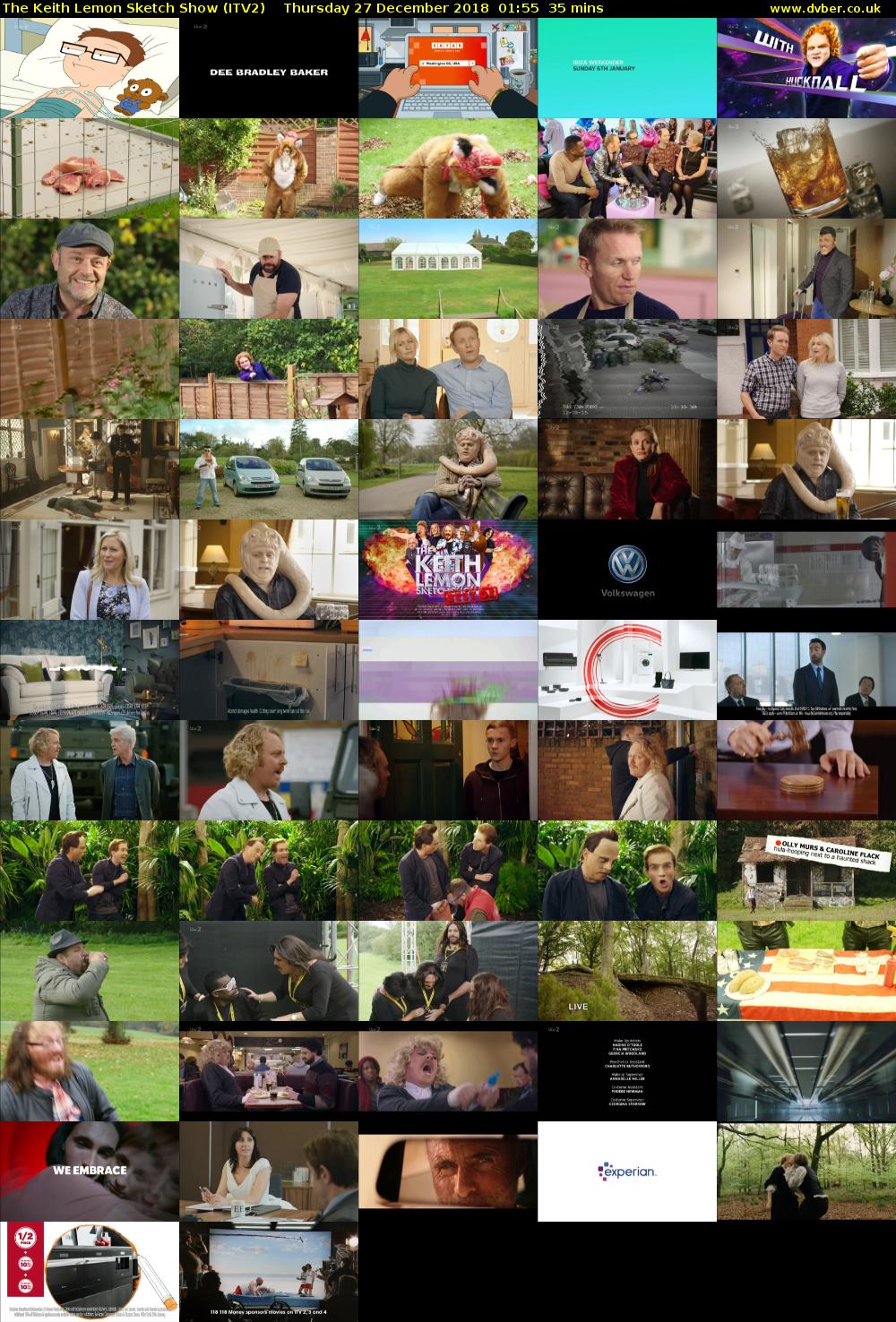 The Keith Lemon Sketch Show (ITV2) Thursday 27 December 2018 01:55 - 02:30