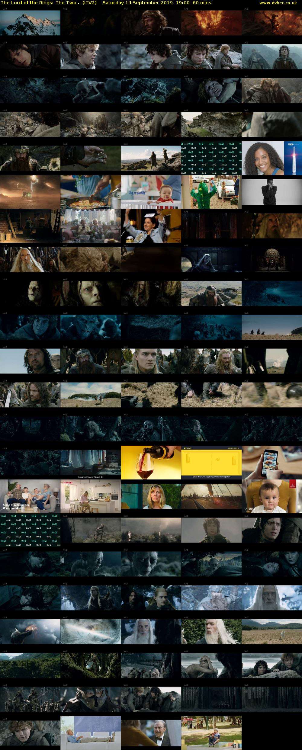 The Lord of the Rings: The Two... (ITV2) Saturday 14 September 2019 19:00 - 20:00