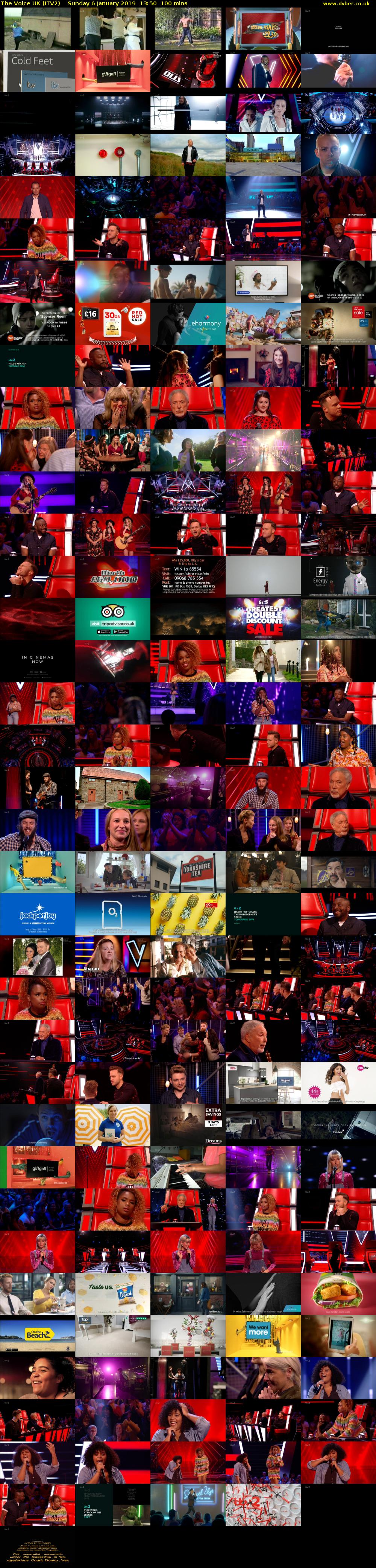 The Voice UK (ITV2) Sunday 6 January 2019 13:50 - 15:30