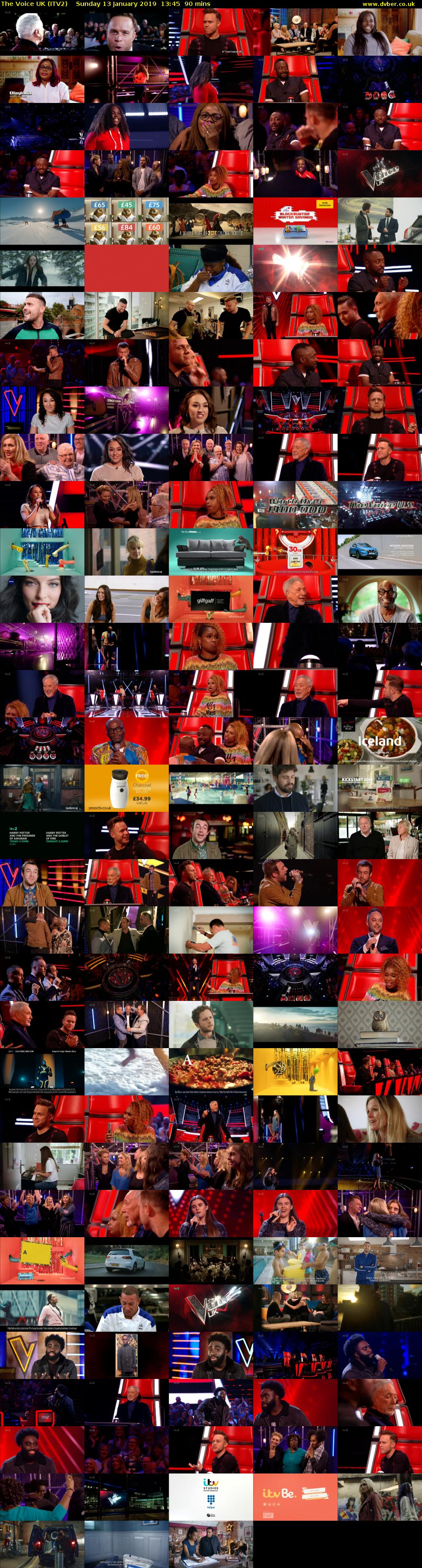 The Voice UK (ITV2) Sunday 13 January 2019 13:45 - 15:15