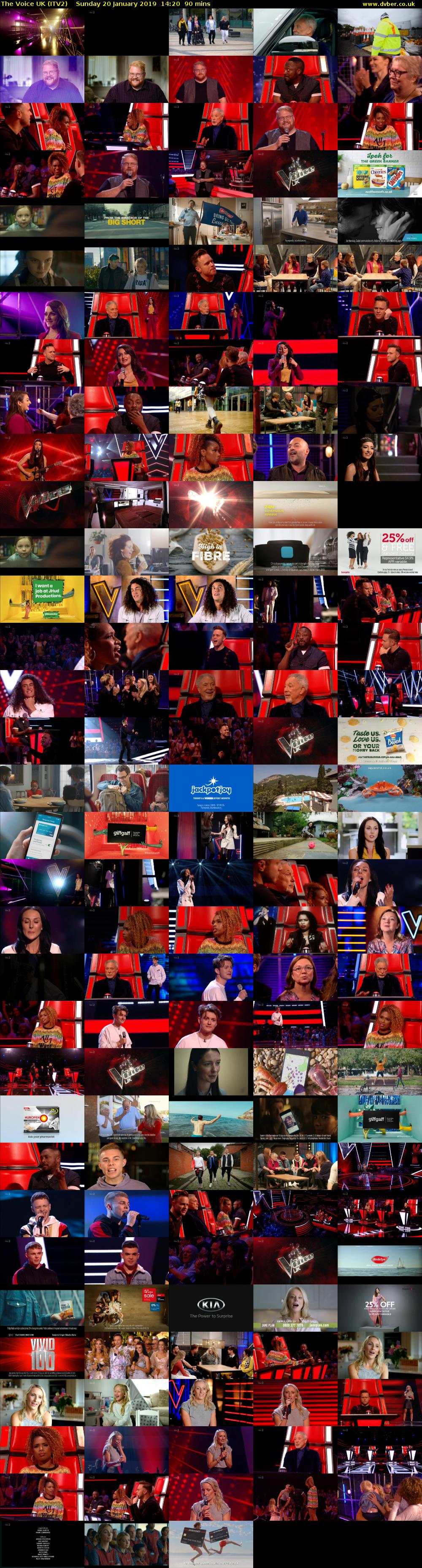 The Voice UK (ITV2) Sunday 20 January 2019 14:20 - 15:50