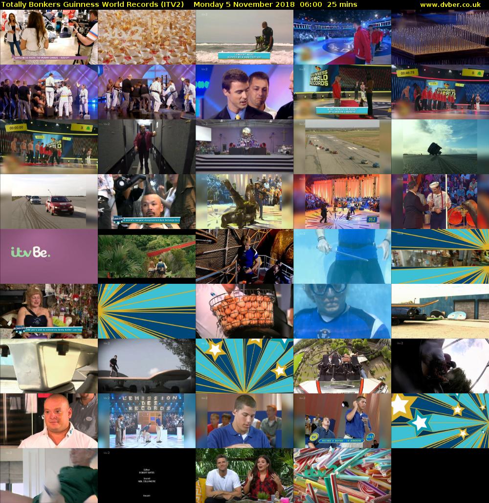 Totally Bonkers Guinness World Records (ITV2) Monday 5 November 2018 06:00 - 06:25