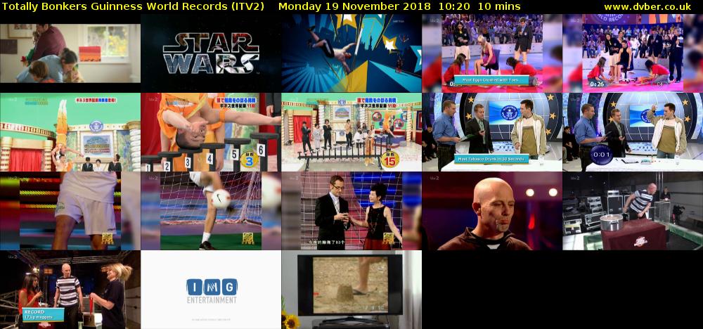 Totally Bonkers Guinness World Records (ITV2) Monday 19 November 2018 10:20 - 10:30