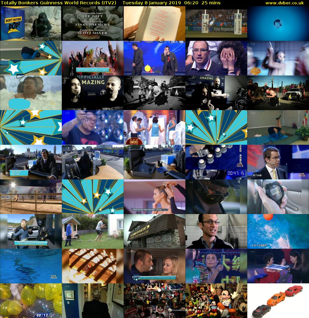Totally Bonkers Guinness World Records (ITV2) Tuesday 8 January 2019 06:20 - 06:45