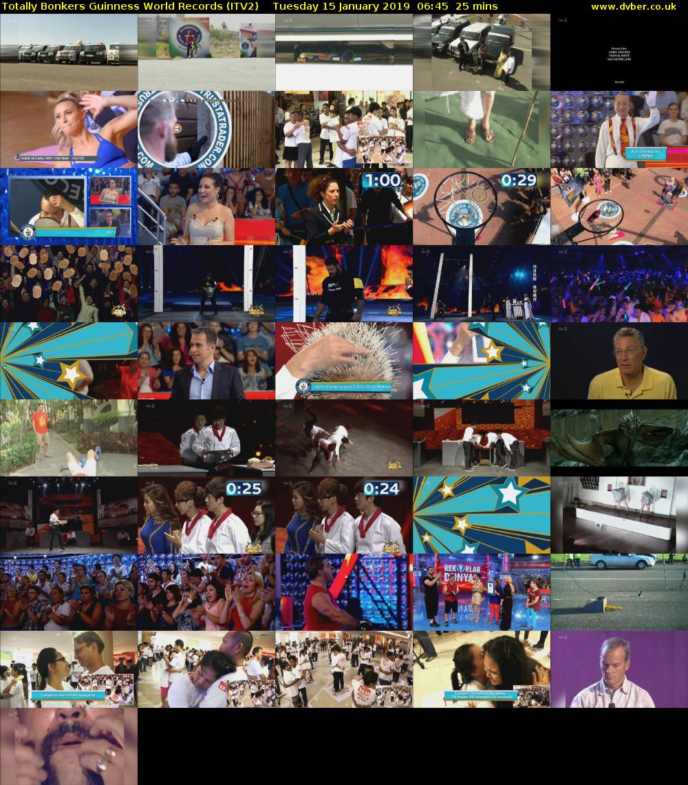 Totally Bonkers Guinness World Records (ITV2) Tuesday 15 January 2019 06:45 - 07:10