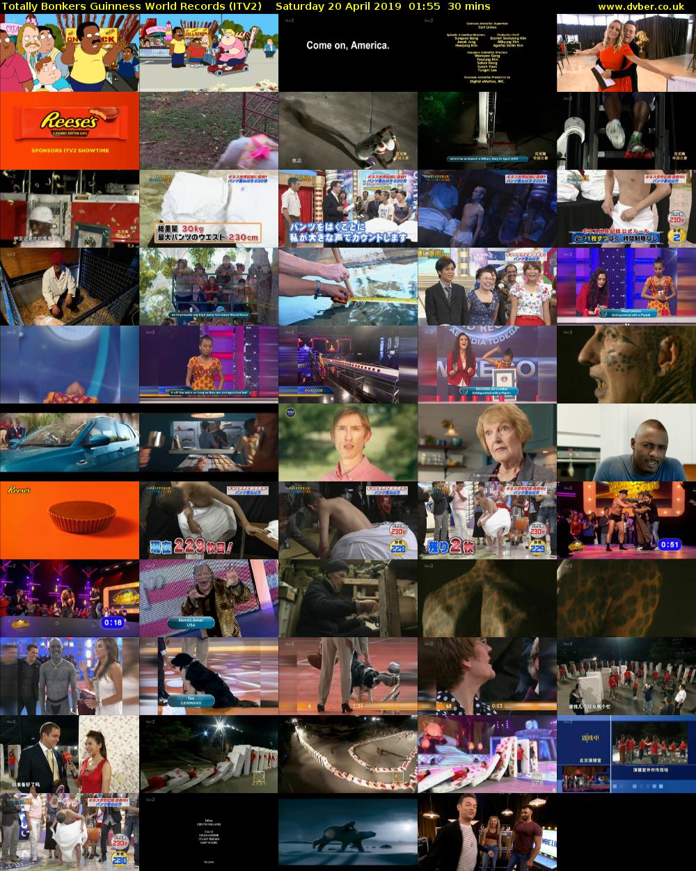 Totally Bonkers Guinness World Records (ITV2) Saturday 20 April 2019 01:55 - 02:25