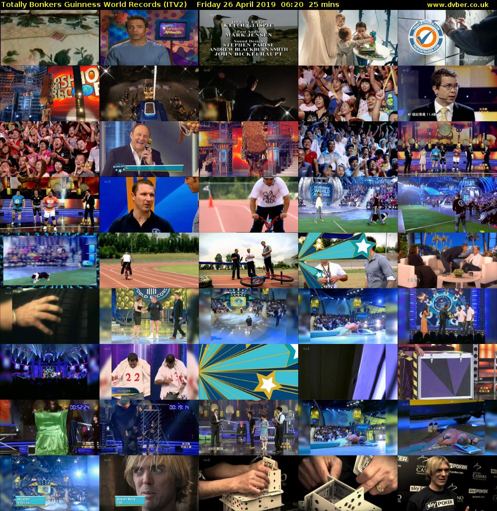 Totally Bonkers Guinness World Records (ITV2) Friday 26 April 2019 06:20 - 06:45