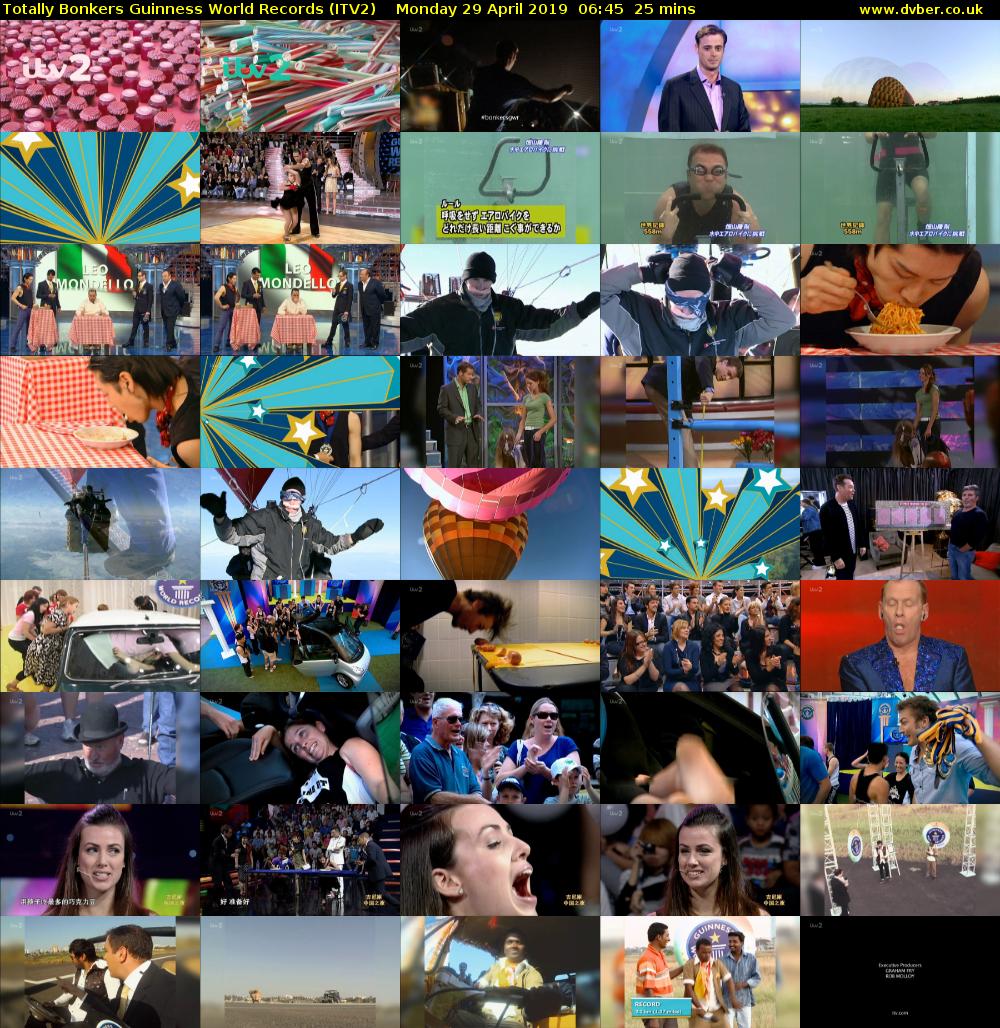 Totally Bonkers Guinness World Records (ITV2) Monday 29 April 2019 06:45 - 07:10