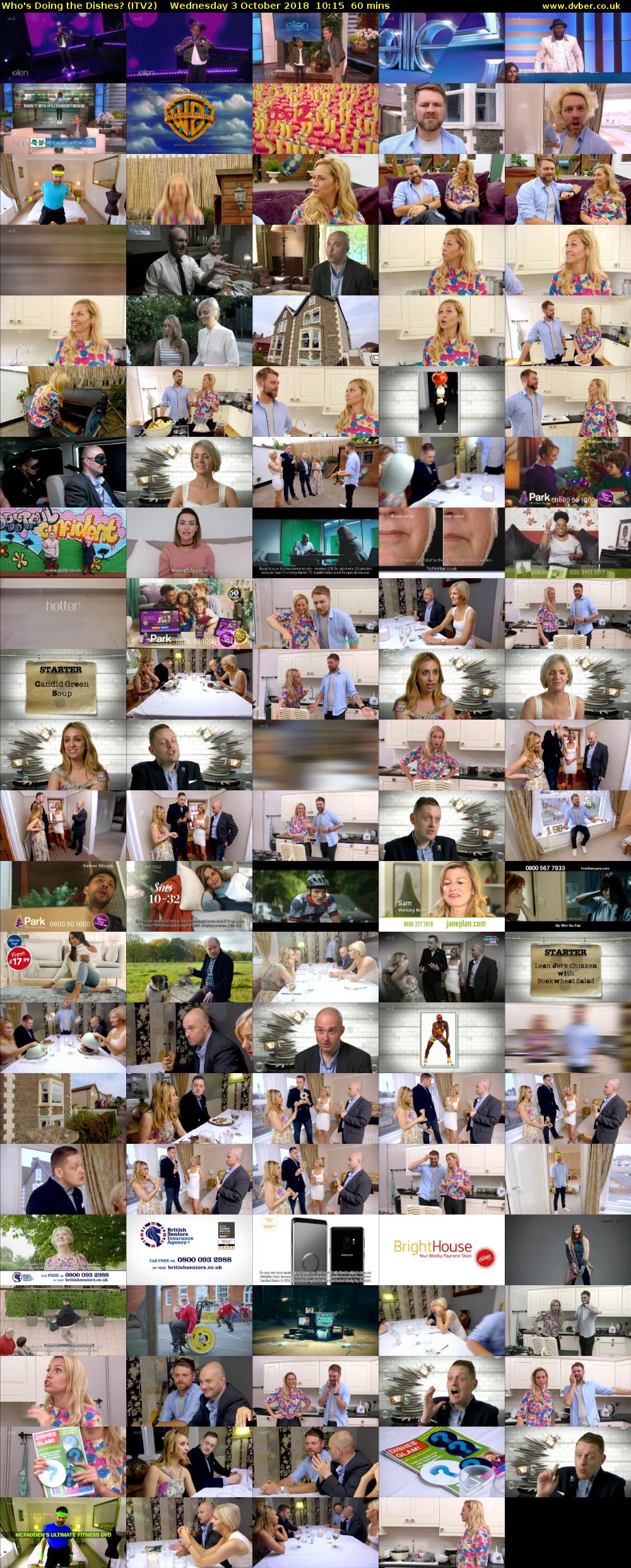 Who's Doing the Dishes? (ITV2) Wednesday 3 October 2018 10:15 - 11:15
