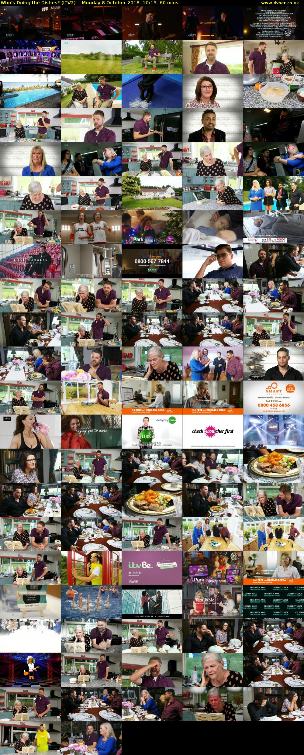 Who's Doing the Dishes? (ITV2) Monday 8 October 2018 10:15 - 11:15