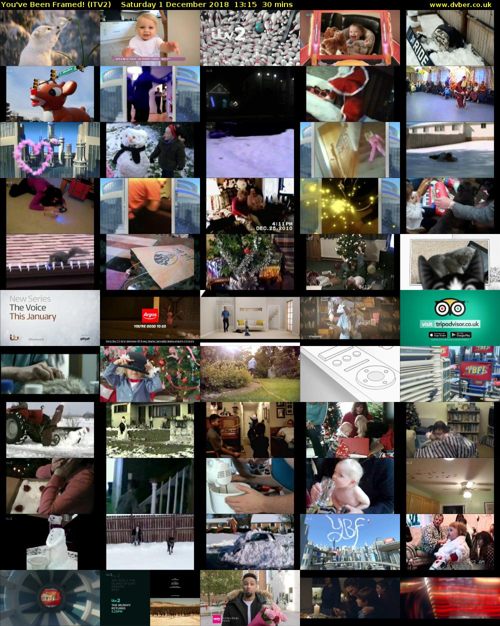 You've Been Framed! (ITV2) Saturday 1 December 2018 13:15 - 13:45