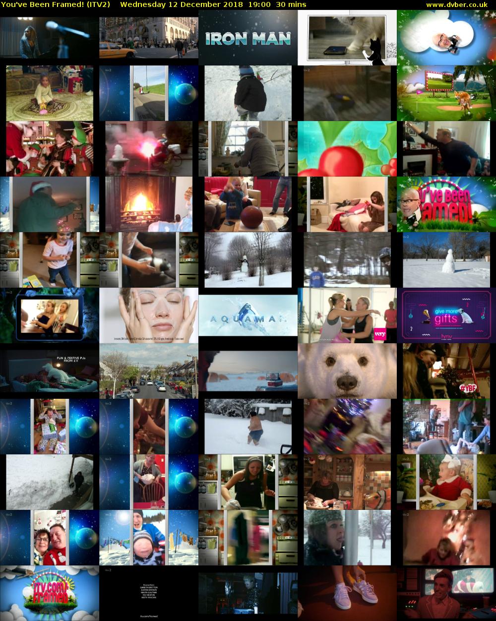 You've Been Framed! (ITV2) Wednesday 12 December 2018 19:00 - 19:30