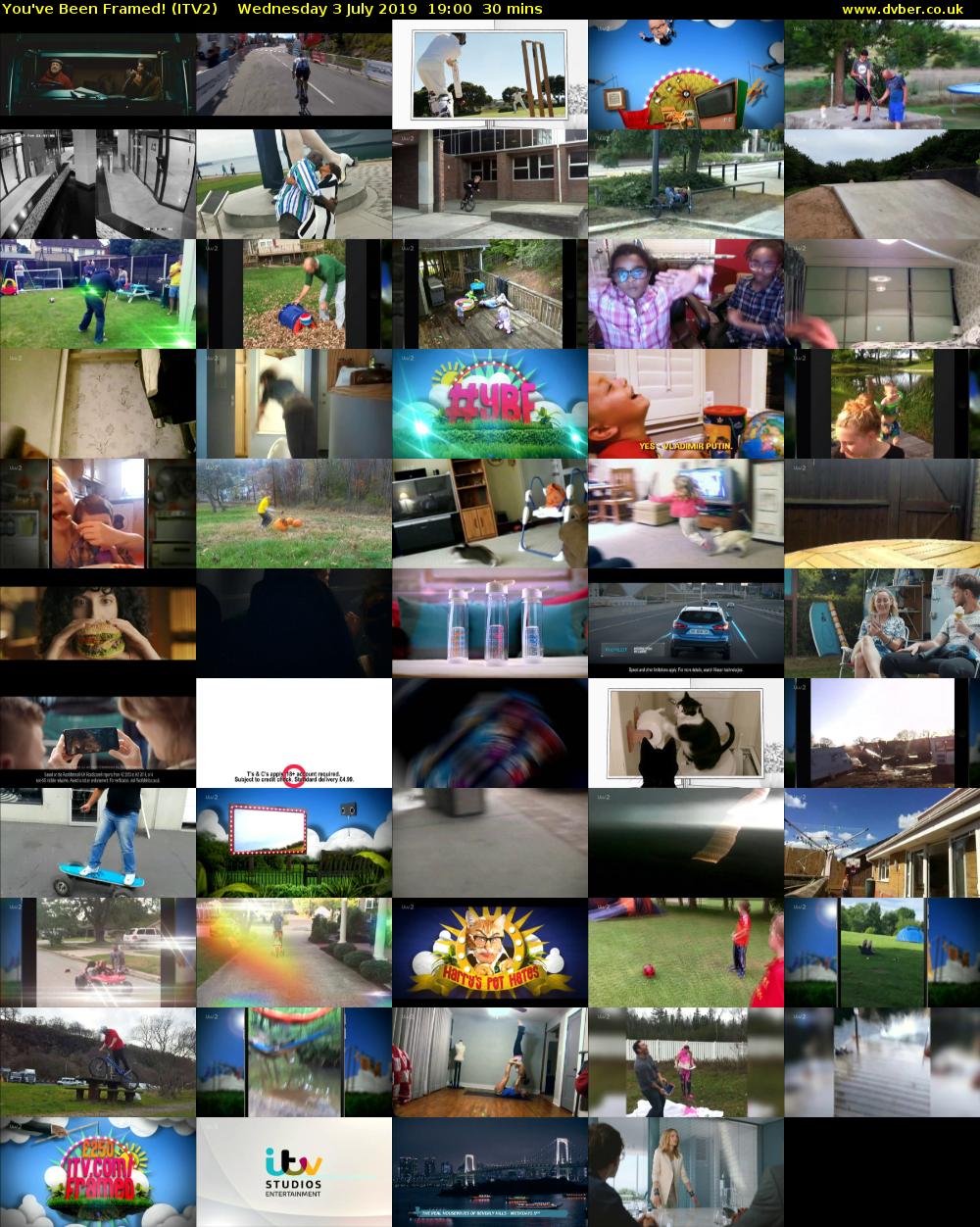 You've Been Framed! (ITV2) Wednesday 3 July 2019 19:00 - 19:30