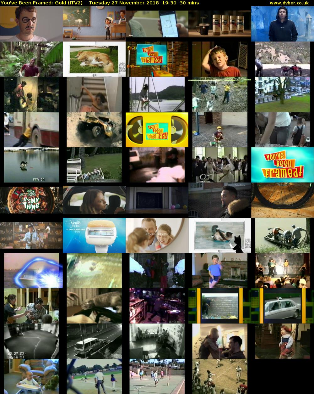 You've Been Framed: Gold (ITV2) Tuesday 27 November 2018 19:30 - 20:00