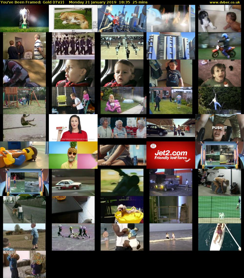 You've Been Framed: Gold (ITV2) Monday 21 January 2019 18:35 - 19:00