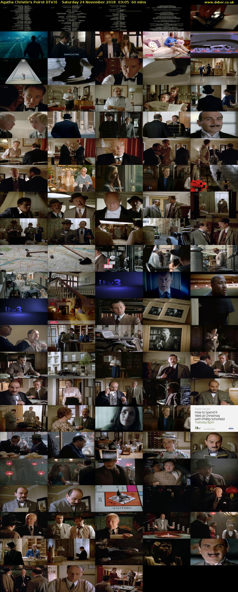 Agatha Christie's Poirot (ITV3) Saturday 24 November 2018 03:05 - 04:05