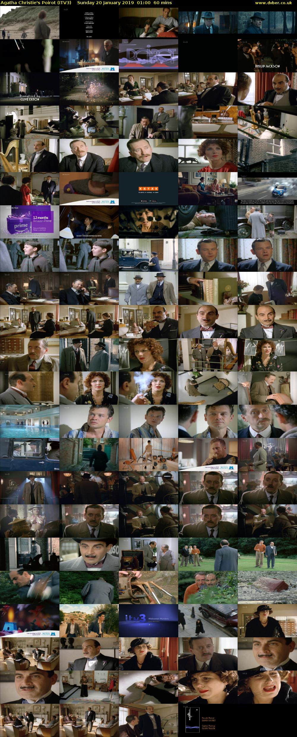 Agatha Christie's Poirot (ITV3) Sunday 20 January 2019 01:00 - 02:00