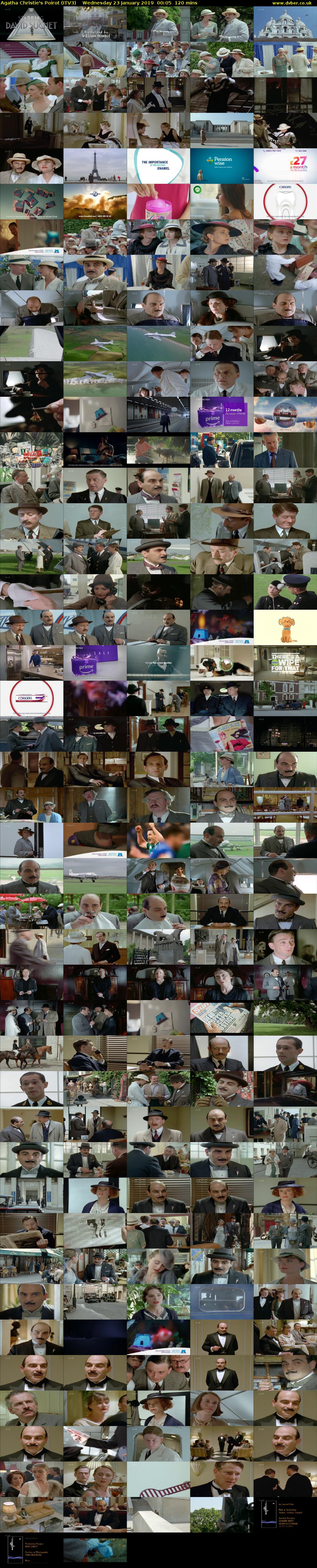 Agatha Christie's Poirot (ITV3) Wednesday 23 January 2019 00:05 - 02:05