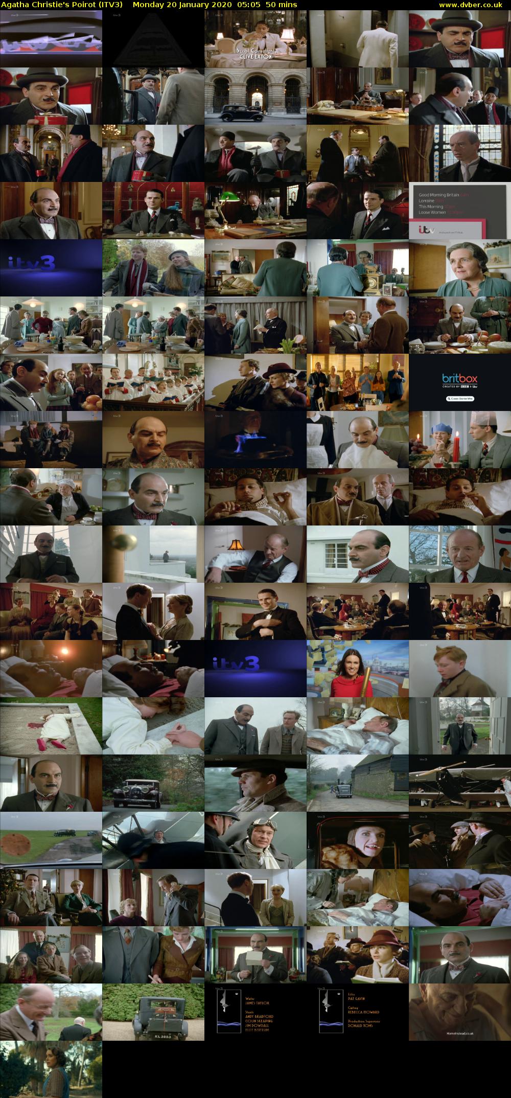 Agatha Christie's Poirot (ITV3) Monday 20 January 2020 05:05 - 05:55