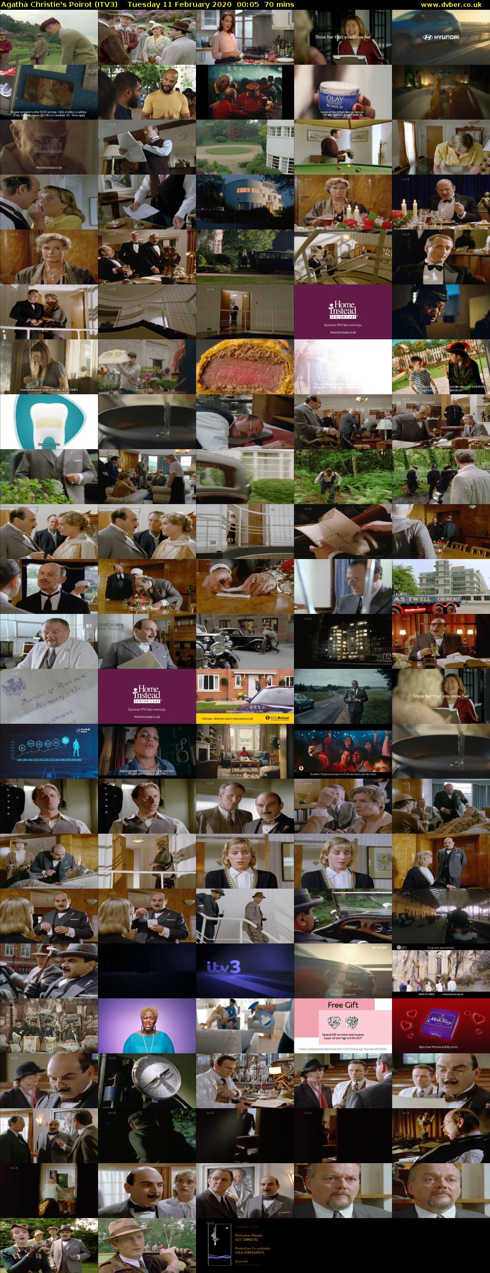 Agatha Christie's Poirot (ITV3) Tuesday 11 February 2020 00:05 - 01:15