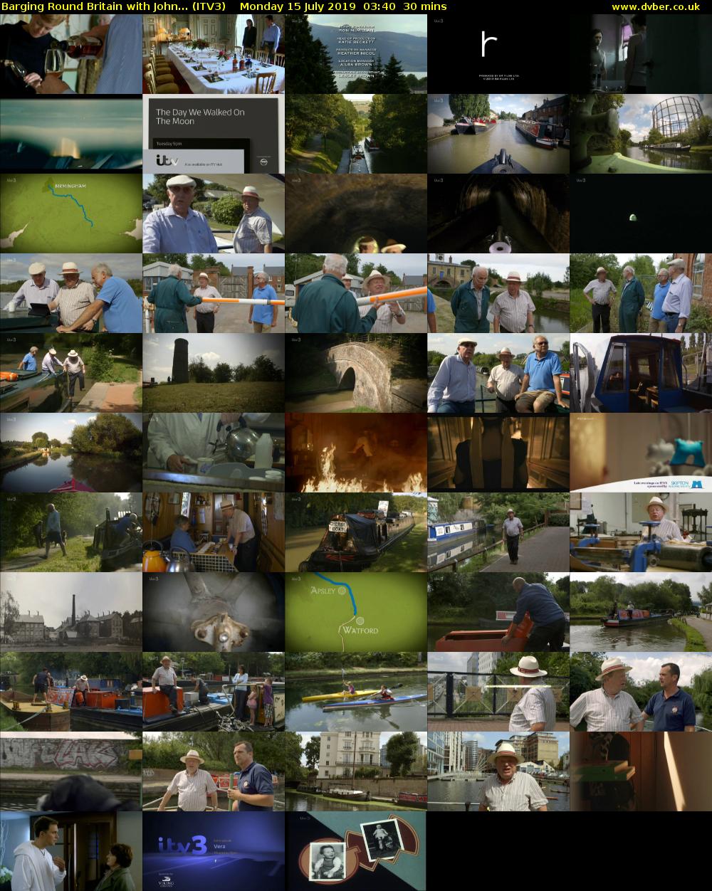 Barging Round Britain with John... (ITV3) Monday 15 July 2019 03:40 - 04:10
