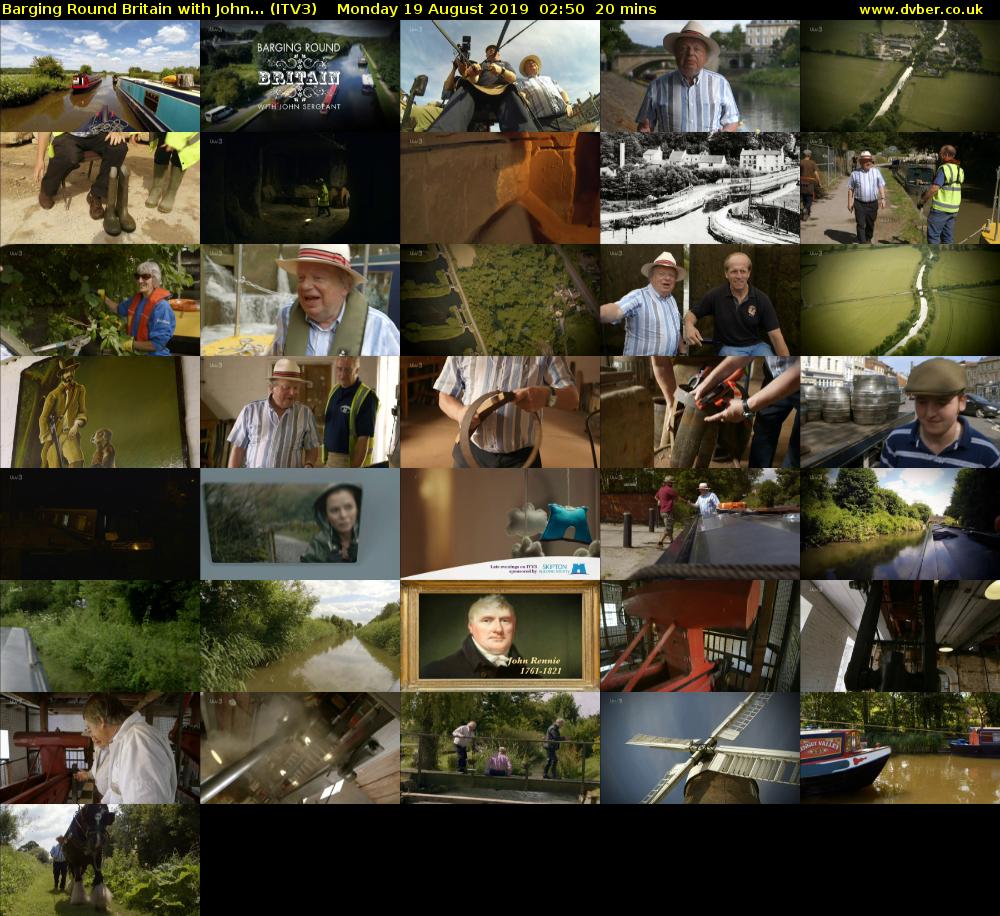 Barging Round Britain with John... (ITV3) Monday 19 August 2019 02:50 - 03:10