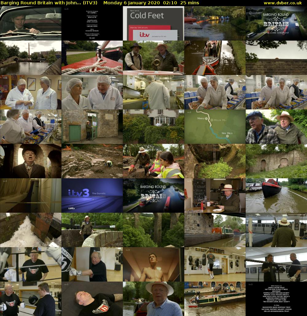 Barging Round Britain with John... (ITV3) Monday 6 January 2020 02:10 - 02:35