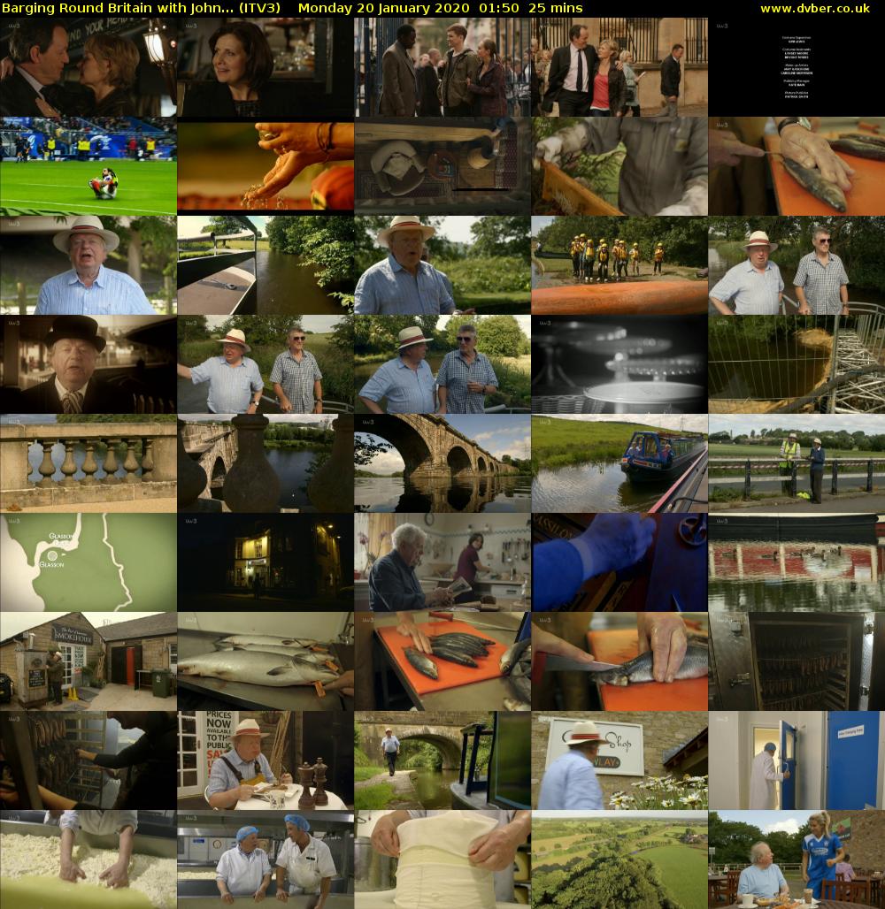 Barging Round Britain with John... (ITV3) Monday 20 January 2020 01:50 - 02:15