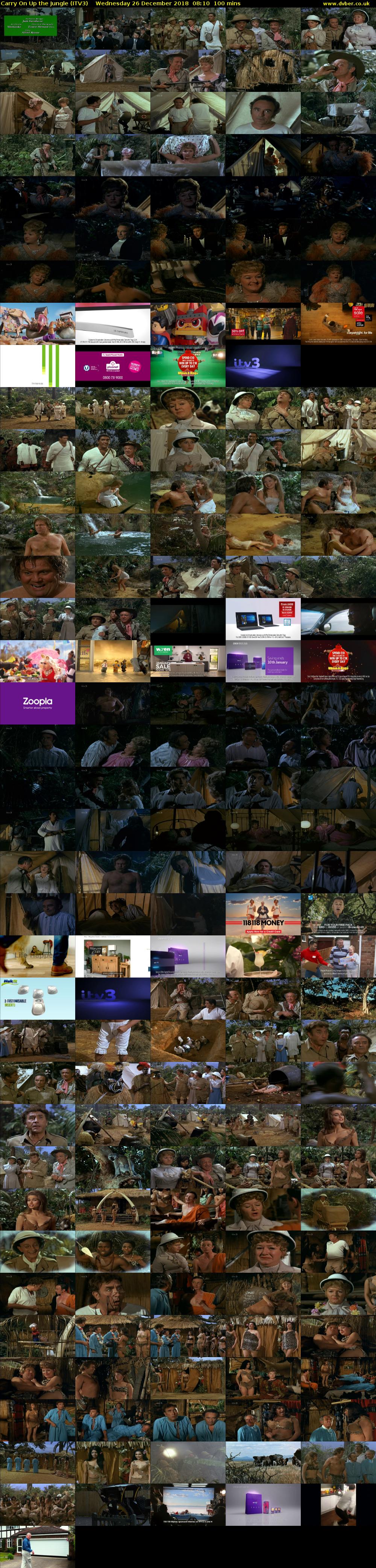 Carry On Up the Jungle (ITV3) Wednesday 26 December 2018 08:10 - 09:50